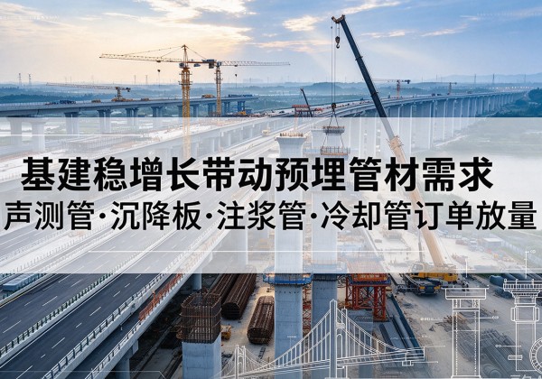 良庆基建稳增长带动预埋监测管材需求，声测管、沉降板、注浆管订单持续放量